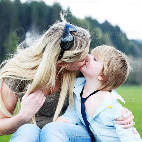 mom son kiss|Actual Mother and Son Kissing